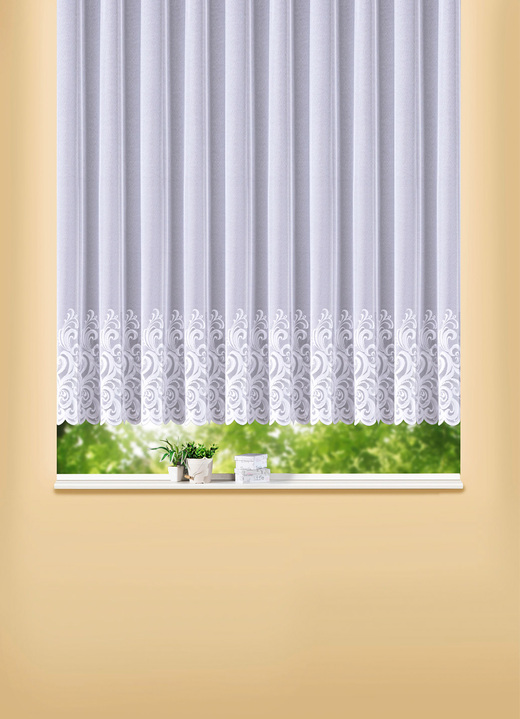 Blumenfenster-Vorhang mit geradem Abschluss - Vorhänge | BADER