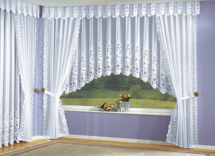 Aparter C-Bogen-Vorhang mit Floral-Dessin - Vorhänge | BADER