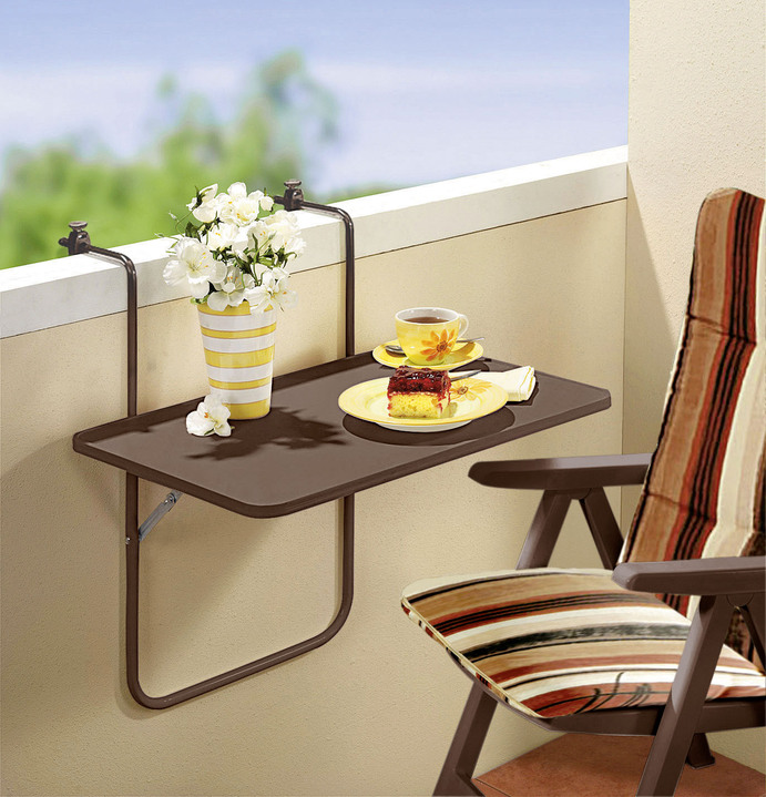 Balkon-Hängetisch mit Tischplatte aus Holz - Gartenmöbel | BADER