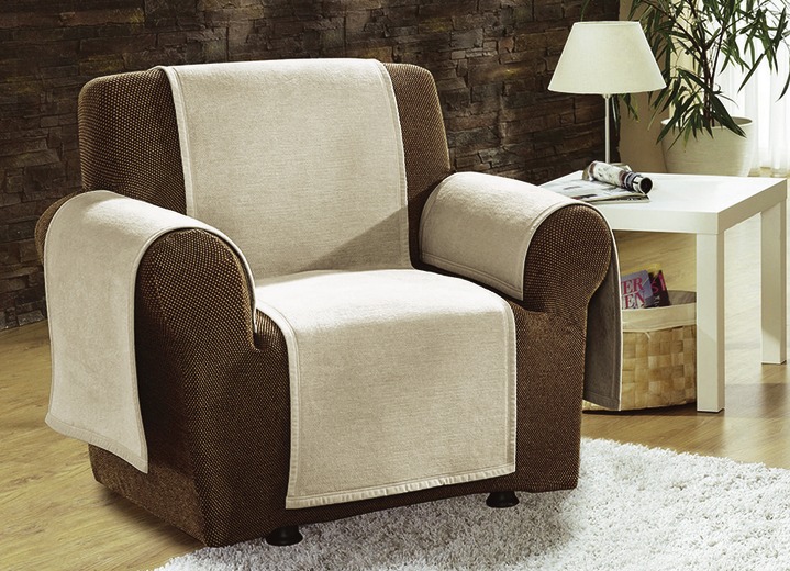 Sessel-,Couch- und Armlehnenschoner mit Veloursbandeinfassung - Sessel- &  Sofaüberwürfe | BADER