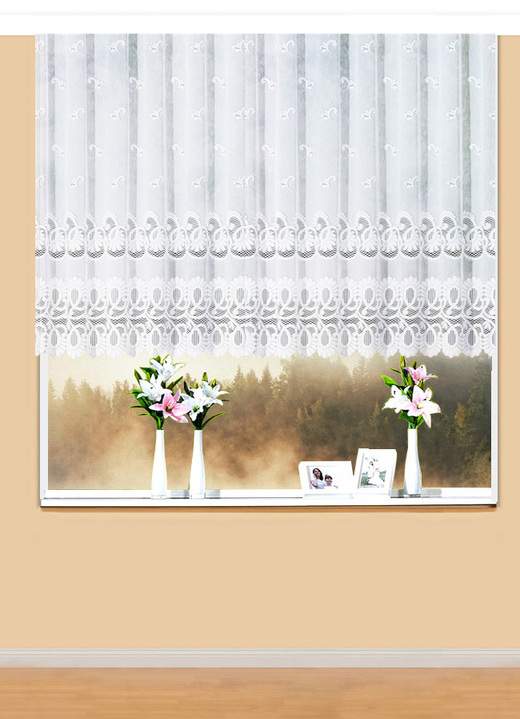 Blumenfenster-Vorhang mit Automatikfaltenband - Vorhänge | BADER