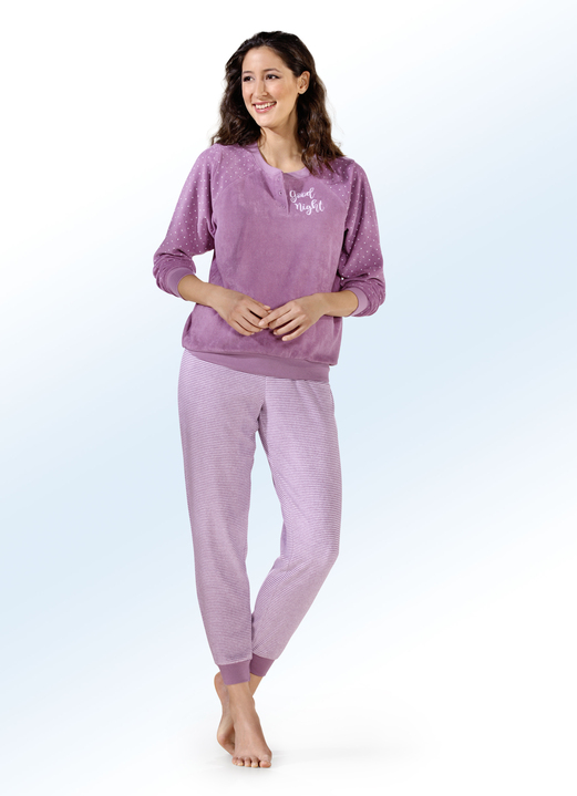 Pyjama aus Frottierstretch mit Knopfleiste - Nachtwäsche | BADER