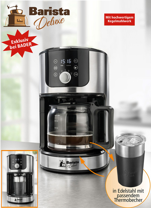 Aroma-Kaffeemaschine mit Thermobecher aus Edelstahl - Elektrische  Küchengeräte | BADER