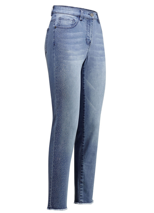 Edel-Jeans mit tollen Glitzersteinchen und Fransensaum - Hosen | BADER